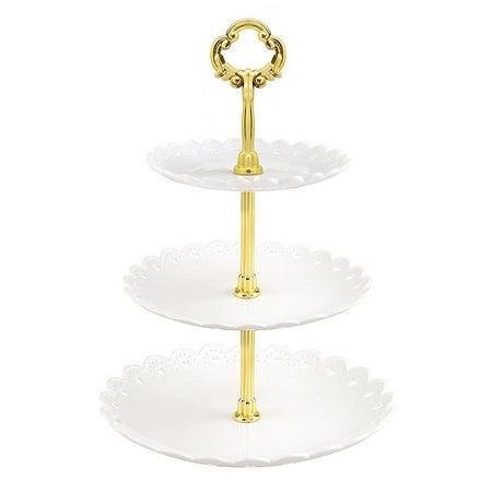 

3-Tier Fruit Dessert Stand Rack Cake Display Plate Tray Wedding Birthday Supply