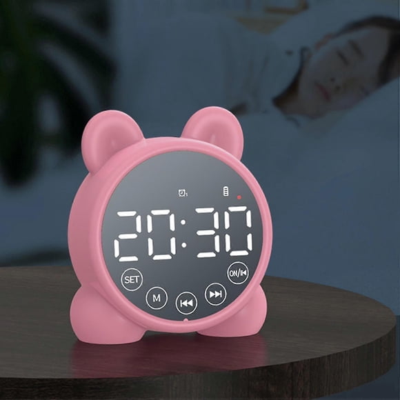 Kids Alarm Clock Bluetooth Speaker Bedside Alarm Clock,mirror Digital Wake-up Temperature Nap Timer,kids Sleep Trainer (haoyi