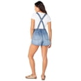 thumbnail image 2 of Celebrity Pink Women's Drapey Denim Dolphin Hem Shortalls, Sizes XS-XXXL, 2 of 6