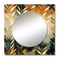 thumbnail image 2 of Designart "Golden Gilded Chevron Reverie I" 0 Square Mirror For Wall Decor - Large Gold Square Printed Wall Mirror Art - Square Glam Mirror - Wall Mounted Square Large Mirror, 2 of 5