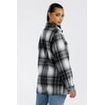 thumbnail image 3 of Woodridge Flannel Co Womens Long Sleeve Plaid Shirts Flannel Button Down Shacket Jacket Coats, 3 of 4