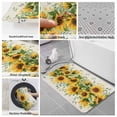 thumbnail image 6 of Sunflower Bath Mat 3 Piece Bathroom Rug Set, Country Botanical Yellow Green Floral Leaf Non Slip Bath Rug Contour Mat and Toilet Lid Cover, Absorbent Shower Mats Soft Bath Rugs and Mats Sets, 6 of 8