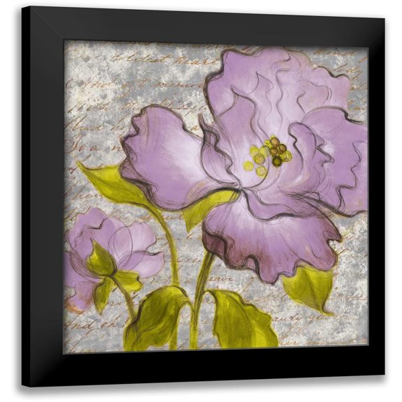 Loreth, Lanie 12x12 Black Modern Framed Museum Art Print Titled - Purple Florals I