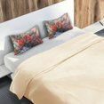 thumbnail image 5 of Yayeee Pillowcase Queen Size Set of 2 Satin Wrinkle Resistant Pillow Case, Red Vibrant Flowers, 5 of 8