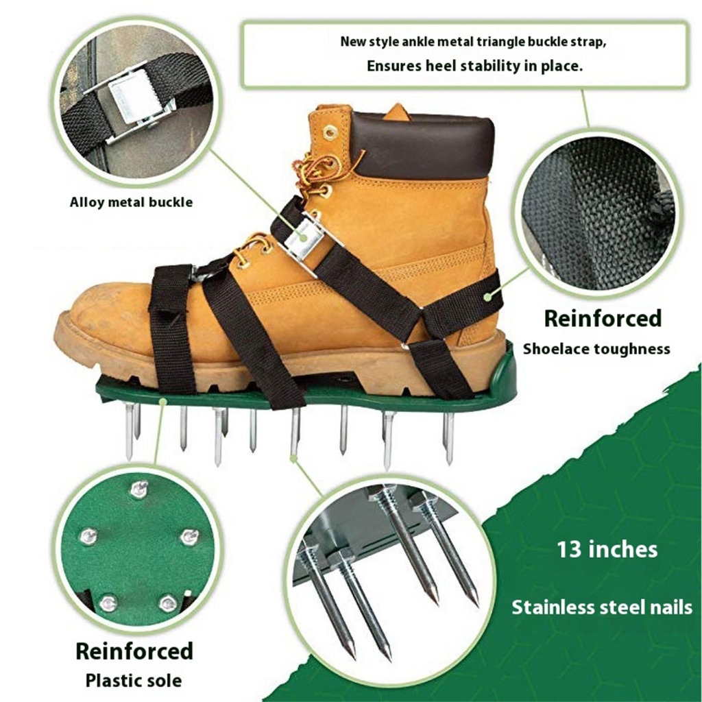 MOMOJIA Durability Plastic Garden Footwear Spiked Shoes Nail Shoes Slip-Resistant Design