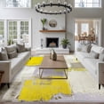 thumbnail image 4 of Yellow Large Area Rug 8x10 FT, Non Slip Living Room Throw Carpet, Modern Geometric Grey Oil Painting Abstract Washable Soft Indoor Outdoor Carpet Non-Shedding Rug for Bedroom Dining Room, 4 of 9