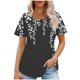 thumbnail image 1 of Tops Cortos para las Mujeres Cuello Redondo Suelto Impreso de Manga Corta, Tops Sueltos para las Mujeres, 1 of 5