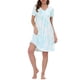 thumbnail image 2 of INSPIRE CHIC Camisón de Noche para Mujeres, Ropa de Dormir, Vestido de Lounge, Cuello en V, Manga Corta, Camisones XS, Tie Dye Azul, 2 of 6