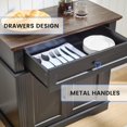 thumbnail image 5 of Black Farmhouse Storage Cabinet with 2 Doors and 1 Drawer, Adjustable Shelf, Freestanding Kitchen Pantry Cabinet, Modern Buffet Sideboard Coffee Bar Cabinet Living Room Bathroom Dining Room, 5 of 16