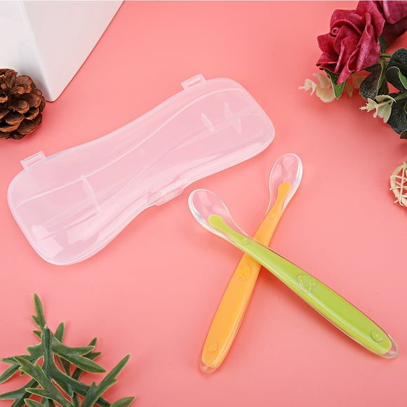 Cucharas, 2 piezas/juego de cucharas suaves de silicona con punta suave, cucharas para bebés con un rendimiento finamente ajustado