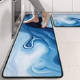 thumbnail image 2 of Kitchen Rugs Sets Of 2,Light Blue Marble Flow Pattern Anti Fatigue Kitchen Mat Rugs Non Slip Washable,Decorative Kitchen Floor Mats for Kitchen,Sink,Laundry,17"x47"+17"x47", 2 of 5