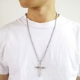 thumbnail image 5 of Collar de hombre con personalidad punk con colgante de cruz de clavo de acero fundido de acero de titanio, 5 of 5