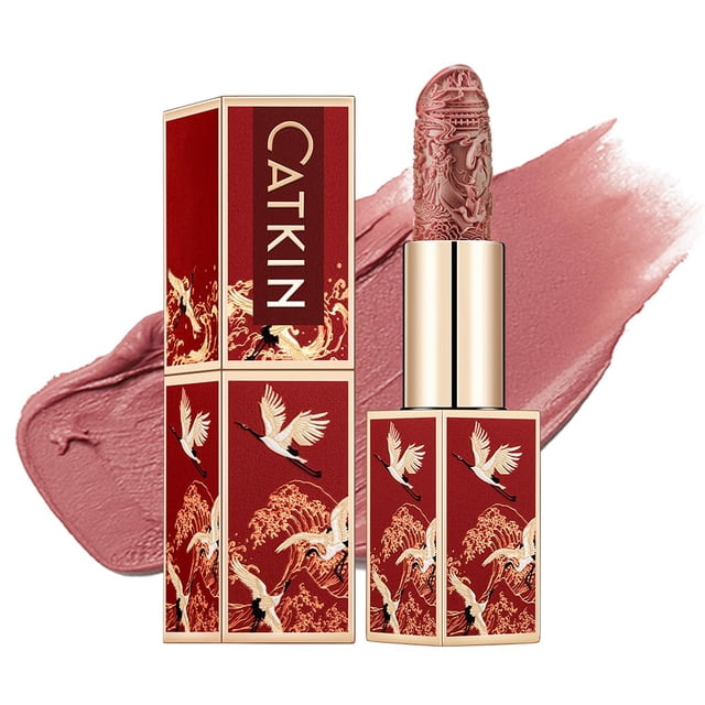 Catkin Lápiz labial semimate Hidratante Color de alto impacto con vitamina E y aceite de aguacate Textura suave Acabado mate de larga duración 155