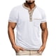 thumbnail image 2 of Tops para hombre, blusas y camisas de manga corta y cuello redondo para hombre, blusas casuales de color liso con bolsillos y botones, manga raglán, cuello vuelto y manga corta, blusas de poliéster pa, 2 of 6