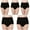 Black, variant on Homenesgenics Plus Size Female Cotton Underwear - Women's High Waist Lace Seamless Soft Comfy Breathable Panties Briefs Hipster Boy Shorts Thong Underpants Black XXXL