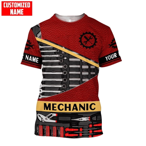 Camiseta de moda de verano para hombre, camisa con nombre personalizado mecánico en 3D, estampado en toda la prenda, informal, deportiva, DW47, 2022Adult size XXL Gao Jinjia LED