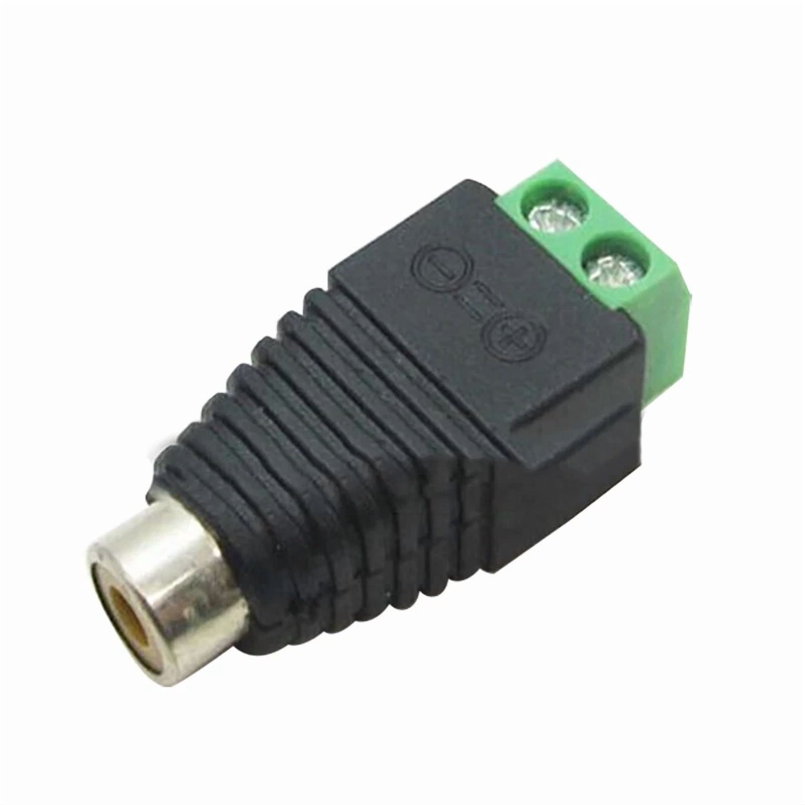 CRESTIN- 10X Speaker Wire Cable Rca Female To 2-Pin Terminal Block Adapter Connector Plug