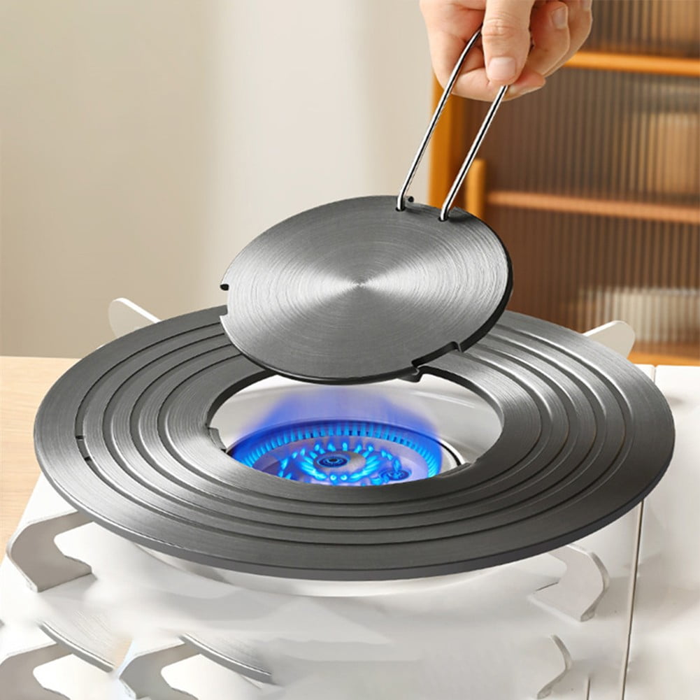 Aluminum Alloy Gas Stove Diffuser Plate Non-Stick Coating Heat Conduction Plate Evenly Heats Non-Slip Removable Stove Hob Rings