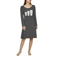 HDE Long Sleeve Scoop Neck Printed Sleepshirt (Women's) 1 Pack ...