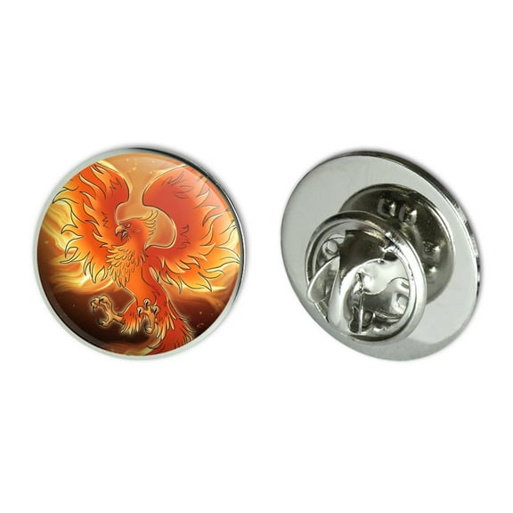 Phoenix Rising from the Flames Metal 0.75" Lapel Hat Pin Tie Tack Pinback