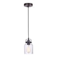 thumbnail image 2 of 53691-FBDT-Craftmade Lighting-Foxwood - One Light Mini Pendant-Flat Black/Dark Teak Finish    -Traditional Installation, 2 of 3
