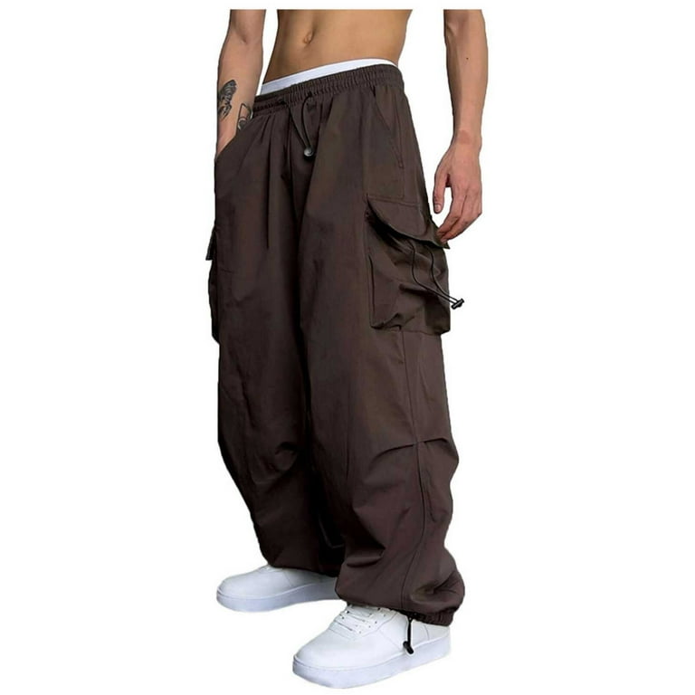 QATAINLAV Today's Sales Mens Baggy Cargo Pants Drawstring