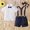 White#F, variant on JCCXIN Boys Outfit Sets Formal Casual Wedding Toddler Suit Summer Breathable Comfortable Stylish Gentleman Dress Shirt Suspenders O-Neck Tops Shorts Two Piece Set Birthday Clothes Sets