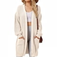 thumbnail image 2 of iOPQO Long Cardigan Sweaters for Women Open Front Cardigan for Women Knit Tops for Women Oversized Sweater Knit Cardigan Knitted Cardigan Casual Outerwear Beige L, 2 of 9