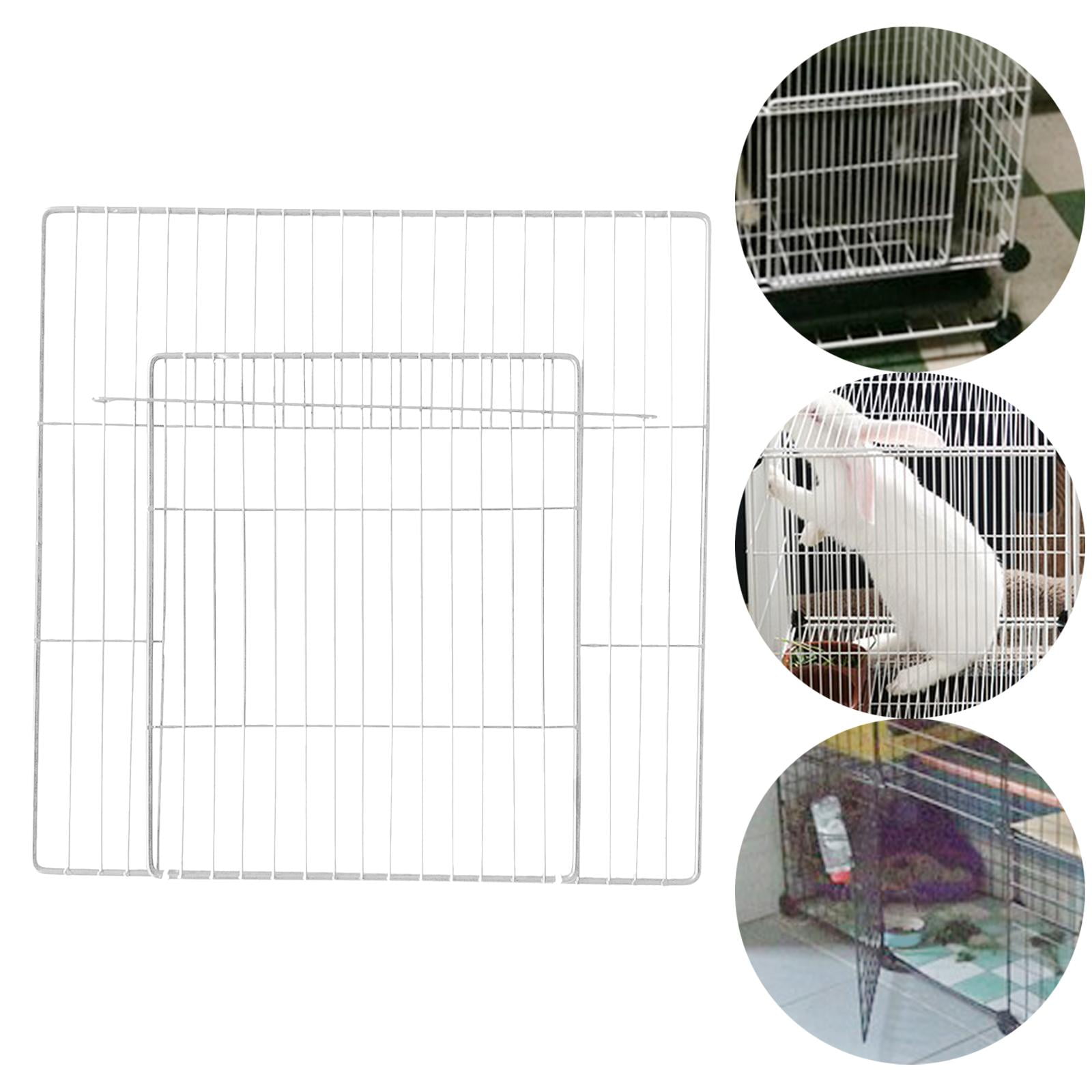 Door Cage Iron Yard Rabbit Fence Expandable Small Animals Panel White Dense Grid