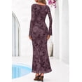 thumbnail image 6 of PRETTYGARDEN Women's Floral Bodycon Maxi Dress Spring Elegant Mesh Long Sleeve Formal Wedding Guest Cocktail Dresses, 6 of 7