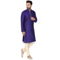 thumbnail image 3 of SKAVIJ Men's Kurta Pajama Set for Men Indian Traditional Wear Party Dress Blue L, 3 of 6