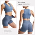 thumbnail image 5 of Seamless Workout Sets for Women Ribbed Sport Bra High Waist Running Shorts Gym 2 Piece Yoga Sets, 5 of 6