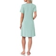 thumbnail image 3 of INSPIRE CHIC Womens Nightgowns Lace Trim Round Neck Stretchy Short Sleeve Sleepwear Night Shirts Soft Sleep Pajama Dress M Light Green, 3 of 6