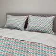 thumbnail image 2 of Geometric Comforter & Sham Bedding Set, Big Dots Circles Rows in Pastel Color Shades Repeating Spots Pattern, 3 pcs Duvet Set Microfiber Filling Quilt, 5 Sizes, Coral and Pale Blue, by Ambesonne, 2 of 4