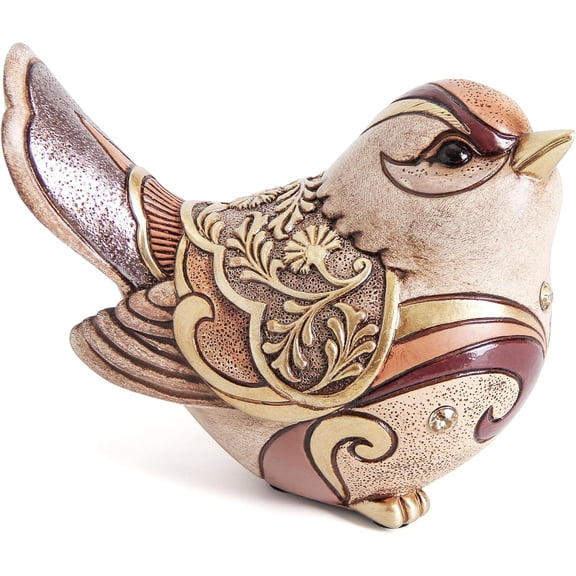 MORAVE Boho Retro Bird Figurines Statue Sculpture, Decorative Shelf Table Accents for Office Living Room Bedroom, Animal Bird Gifts for Bird Lovers Women Home Decor