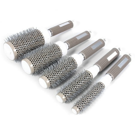 Nano Thermal Ceramic Ionic Round Barrel Hair Brush Comb for Hair Drying Styling Curling Adding Hair Volume