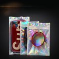 thumbnail image 2 of Bolsa de aluminio transparente con autosellado láser de color mágico, bolsa para joyas, bolsa para láser, bolsa para maquillaje y belleza de uñas, bolsa de aluminio transparente con sello Yin y Yang, 2 of 3