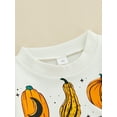 thumbnail image 5 of Inevnen Baby Boys Girl Romper, Long Sleeve Round Neck Halloween Pumpkin Print Loose Crotch Button Romper, 5 of 8
