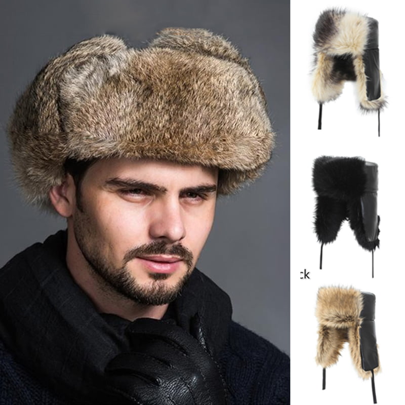 Red Fox Fur Ushanka Trapper Hat for Men & Women Handmade With Ear Flaps Accessories Hats & Caps Winter Hats Trapper Hats 