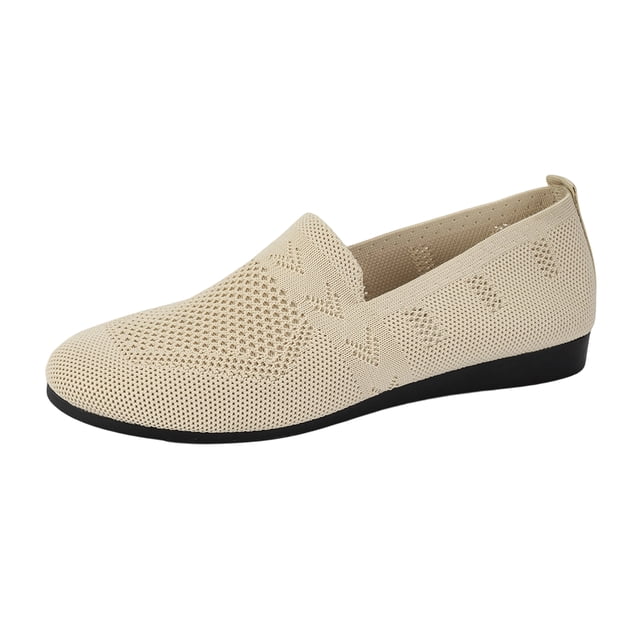 Ballerines Plates pour Femmes en Tricot Confortables à Enfiler, Ballerines d'Été Décontractées à Bout Rond, 41