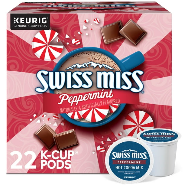 Swiss Miss Peppermint Hot Cocoa, SingleServe Keurig KCup Pods, Hot