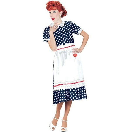 Adult Polka Dots Clown Costume - I Love Lucy Polka Dot Dress Adult Halloween Costume