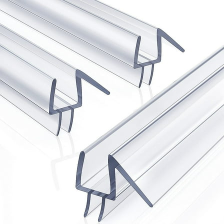 2-Pack Shower Door Bottom Seal Sweep for Frameless Glass Rail