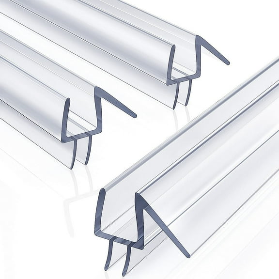 2-Pack Shower Door Bottom Seal Sweep for Frameless Glass Rail