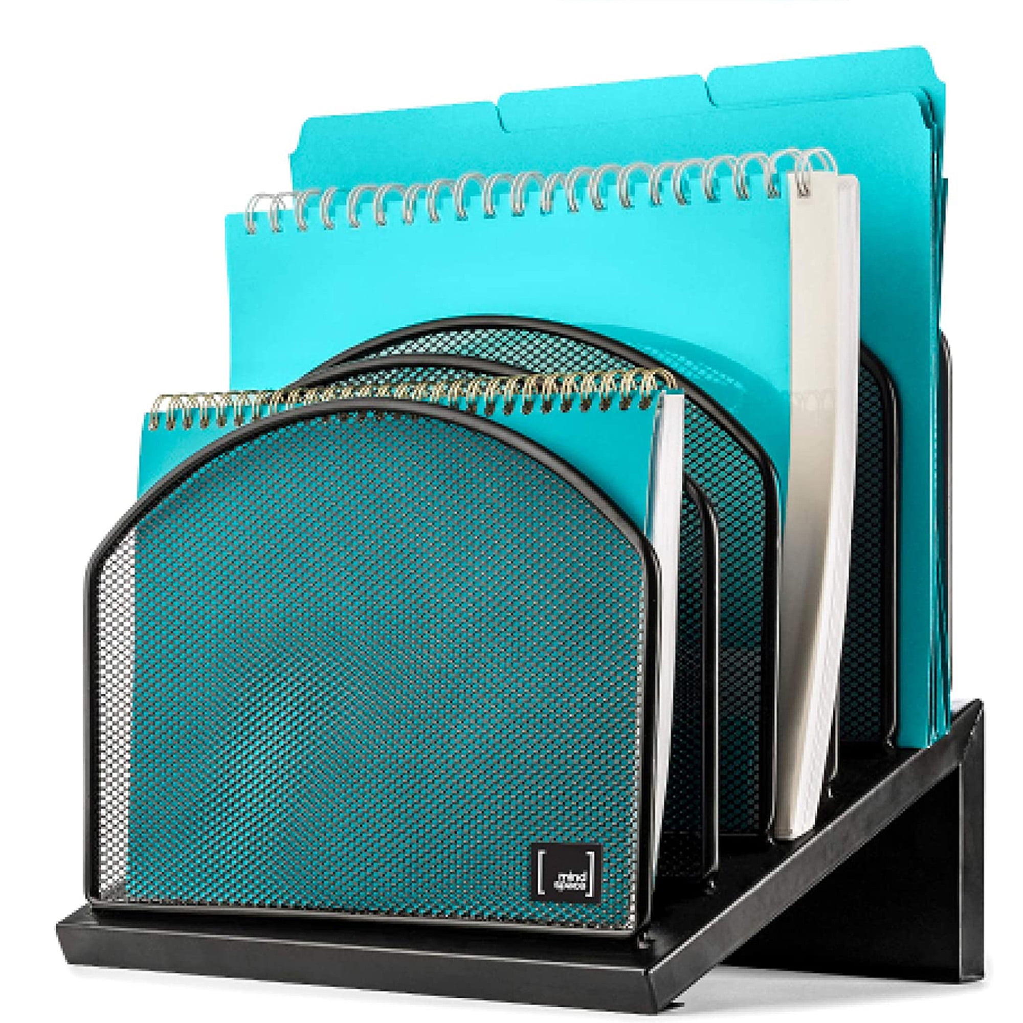 Mindspace File Organizer Inclined File Holder for Desk with 5 Compartments Office Organization