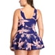 thumbnail image 3 of Traje de baño retro con cuello en V, control de abdomen y volantes: vestido de baño de dos piezas de talla grande para mujer para trajes de baño con forma., 3 of 6