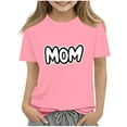 thumbnail image 2 of Spazoro Toddler Girls T-shirts, Crewneck Summer Casual Love Mom Short Sleeve Tops Pink Size 2-13T, 2 of 7