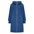 thumbnail image 4 of idosla Women's Zip Up Long Hoodies Coat Oversized Long Sleeve Fleece Sweatshirts Casual Fall Fashion Jacket with Pockets (Blue, XL), 4 of 4