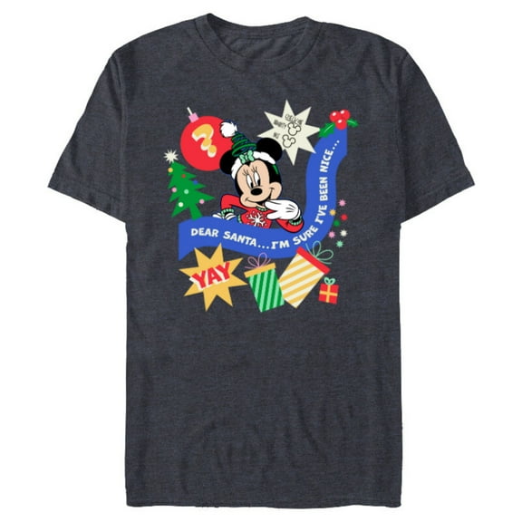 Disney Minnie Mouse Christmas Holiday Santa I’ve Been Nice - Short Sleeve Blended T-Shirt for Adults - Customized-Navy Heather