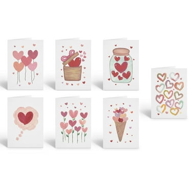 Stonehouse Collection Assorted Heart Note Cards, Blank Interior Note Cards, Set
